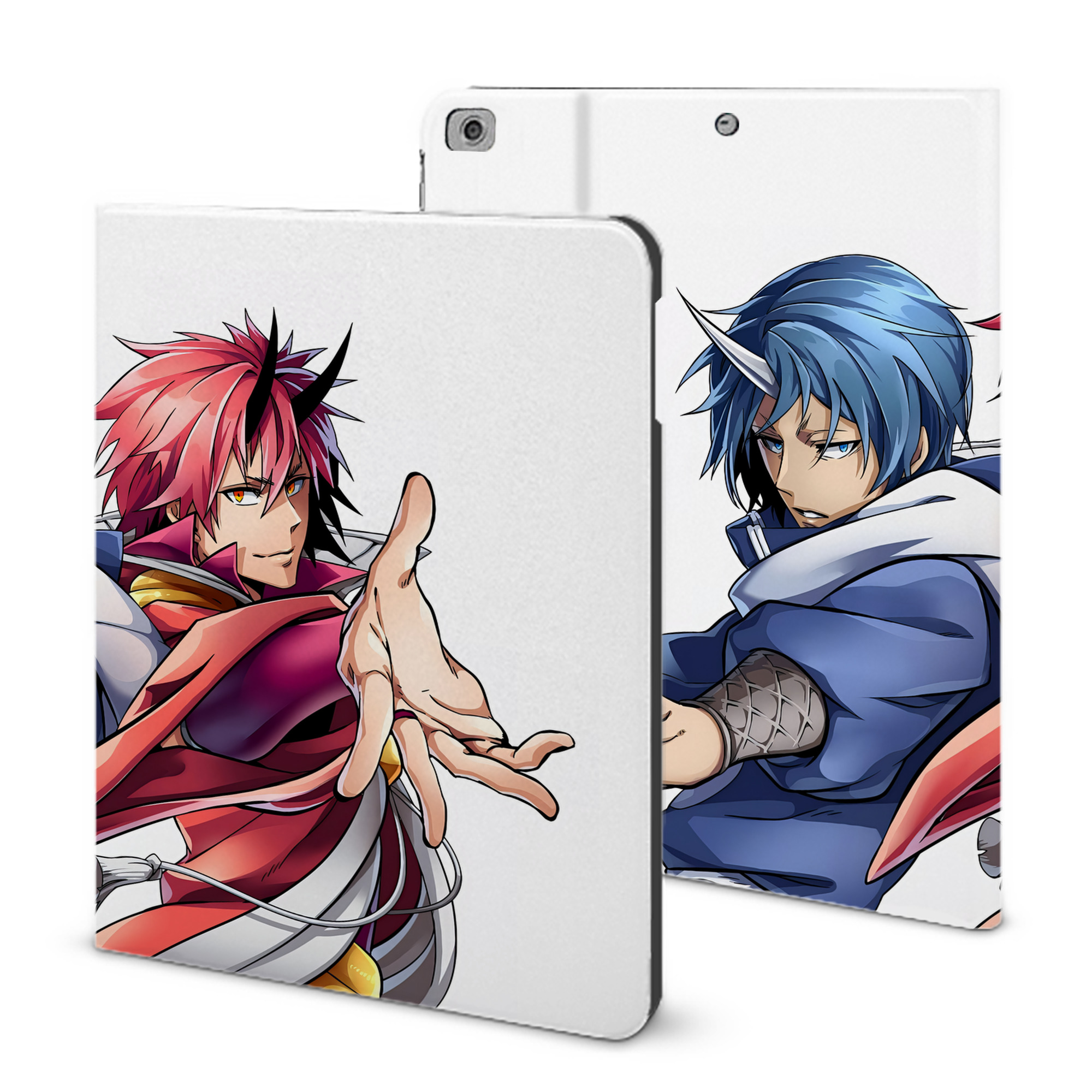 （画像用） 転スラ Regarding Reincarnated to Slime IPad ケース ブック型 PUレザー TPU 耐衝撃 軽量 薄型 ペン収納なし 全面保護 IPad 各モデル対応